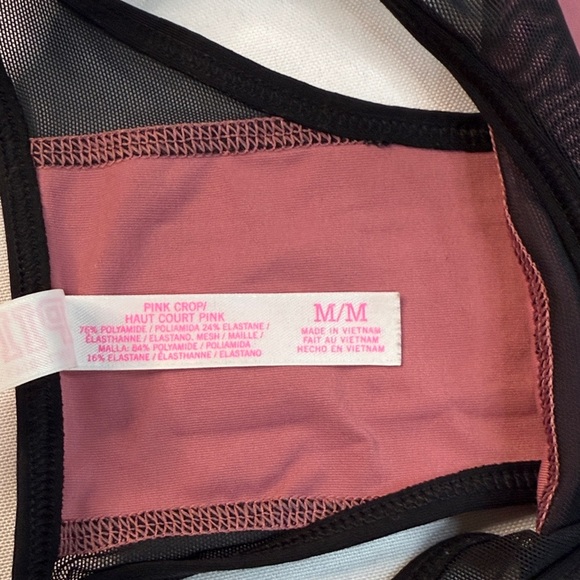 PINK Victoria's Secret Dusty Rose and Black Sports Bra - Picture 5 of 5